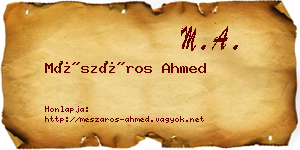 Mészáros Ahmed névjegykártya