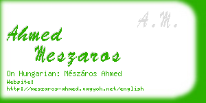 ahmed meszaros business card