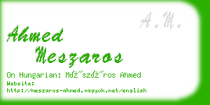 ahmed meszaros business card